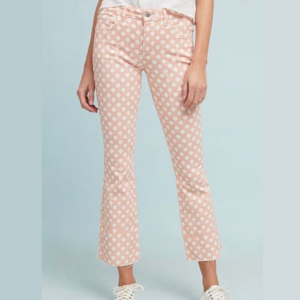 Anthropologie Pilcro and The Letterpress Polka Dot High-Rise Bootcut Jeans NWOT